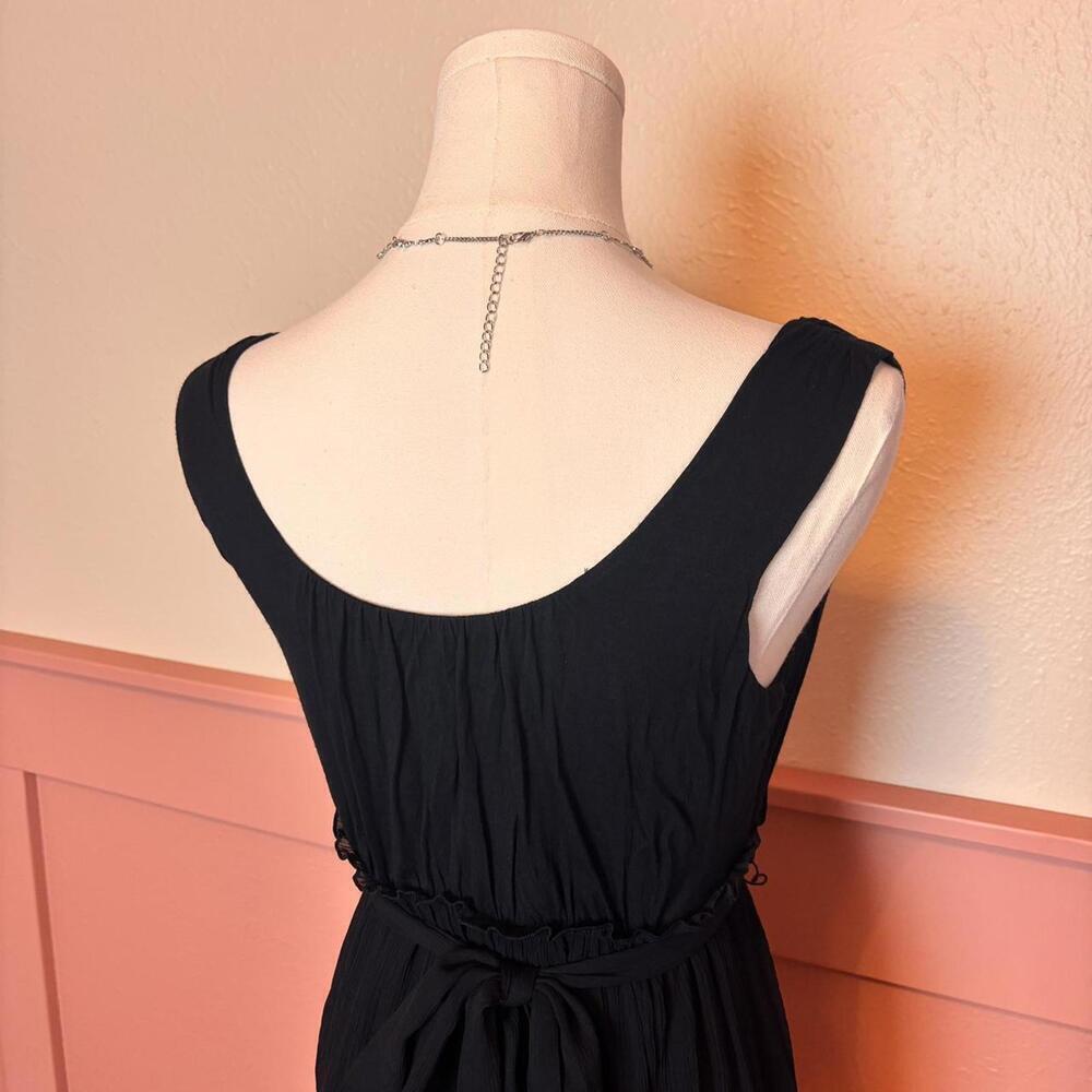 babydoll whimsy goth tie back dress banana republic sz xs black coquette gyaru - Picture 5 of 8